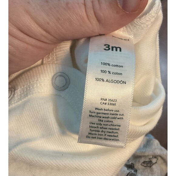 Carter's Baby Halloween Bodysuit NWT Halloween Ghost Pumpkin Bats 3 M NB - Picture 3 of 4